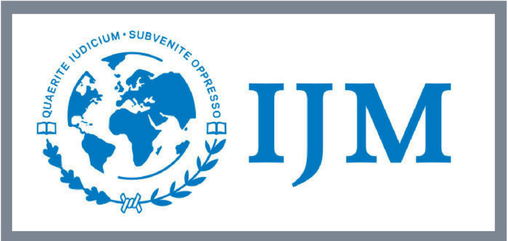 IJM - International Justice Mission - logo with latin slogan Quarerite Iudicium Subvenite Oppresso